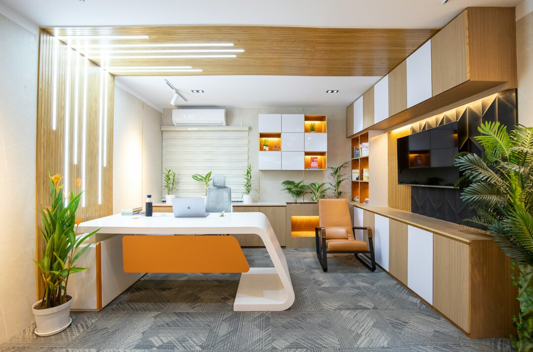 modern office with technology